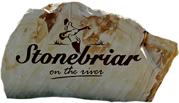 Stonebriar in the River monument 